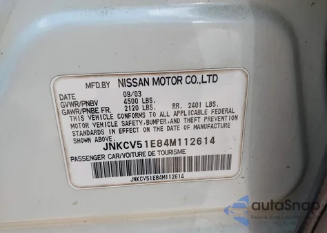 2004 Infiniti G35 из США, поврежденный, VIN JNKCV51E84M112614